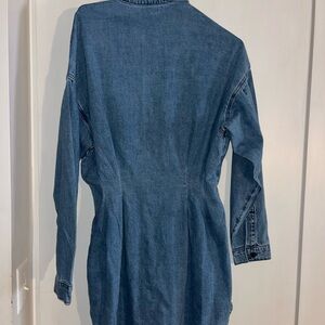 Denim Long Sleeve Dress | Button-up